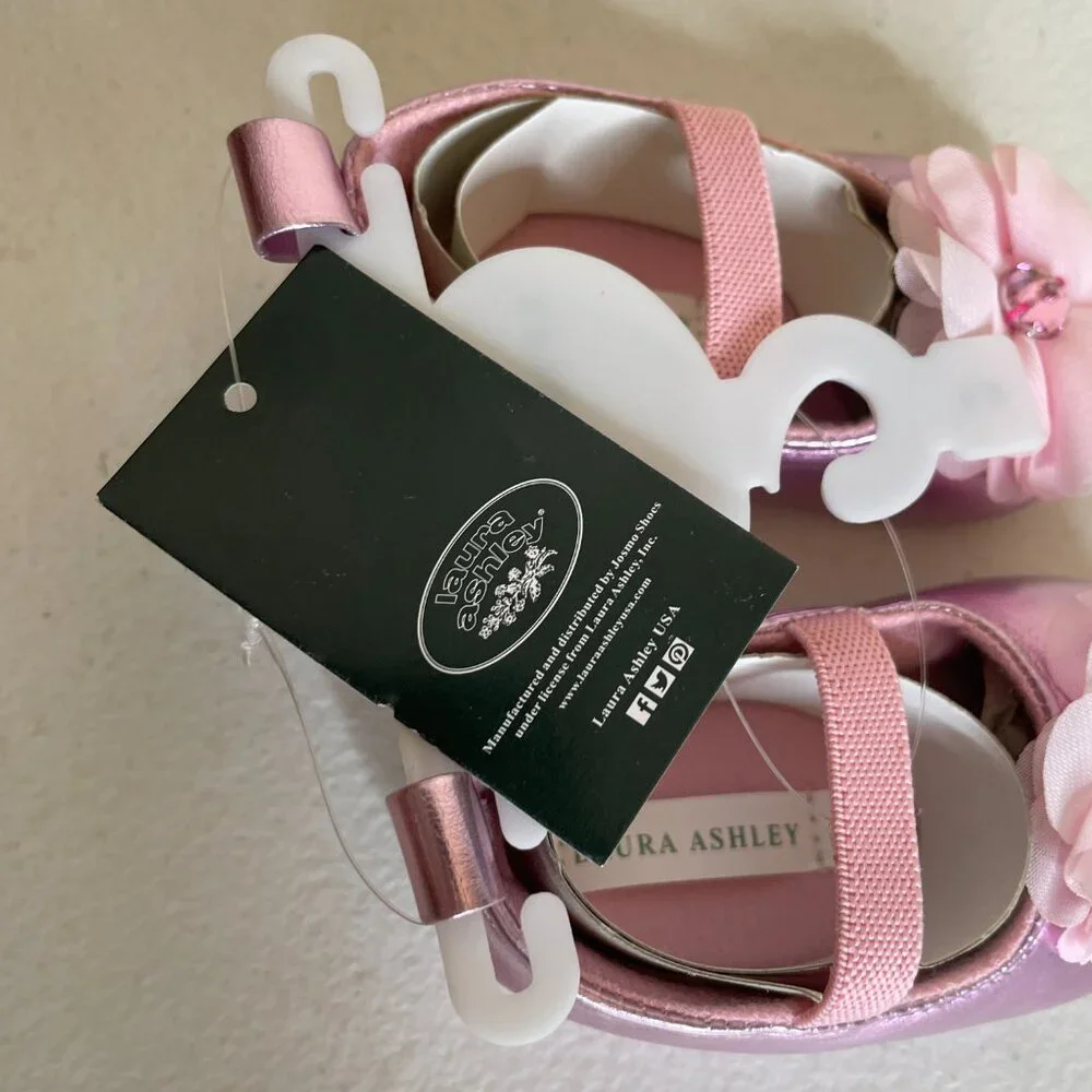 Laura Ashley Pink Baby Ballet Shoes Size 2
